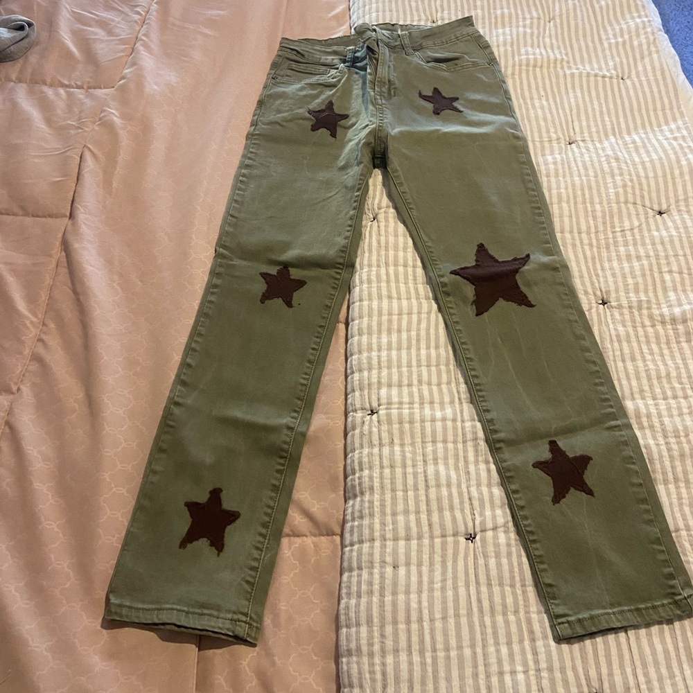 Green and Brown Star Pants